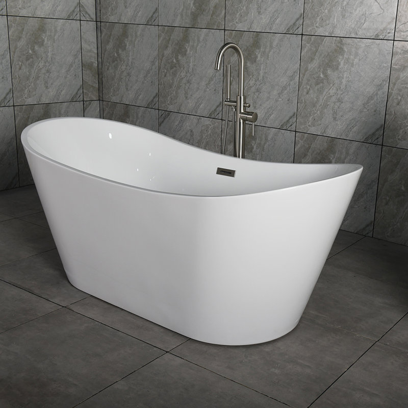 Orren Ellis Salmon 59" X 29" Freestanding Bath Therapy Bathtub